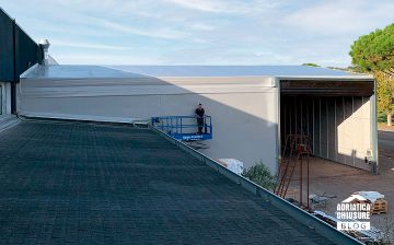 Cambio teloni pvc capannone Adriatica Chiusure
